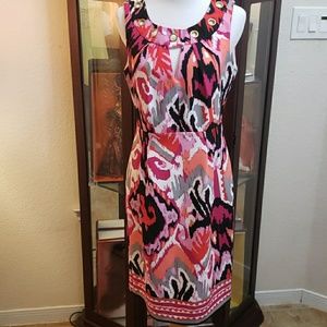 Studio multicolored dress with keyhole fromt